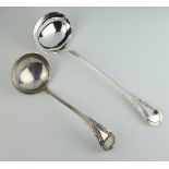 Two silver plated lily pattern ladles