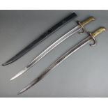 A French chassepot bayonet with plain 56cm blade, crossbar marked RH22153 complete with scabbard (