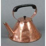A circular waisted copper kettle 15cm h x 24cm diam.