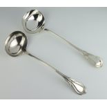 Two silver plated lily pattern ladles