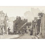 Leonard Russell Squirrell 1931, aquatint "Morning in Durham" signed in pencil 25cm x 34cm