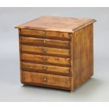 A Victorian mahogany 6 drawer collectors cabinet with brass handles, 42cm h x 43cm w x 41cm d Some