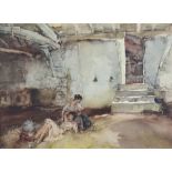 Sir William Russell Flint (1880-1969), coloured print signed in pencil, "Retreat From the Sun" two