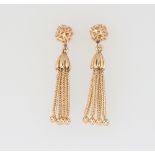 A pair of 14ct yellow gold tassel earrings 3.8 grams