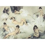 Sir William Russell Flint (1880-1969), coloured print of semi-clad Spanish ladies no.419/850 with