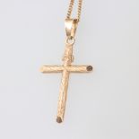A 9ct yellow gold cross pendant and chain, 4.6 grams