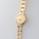 A lady's 9ct yellow gold Nivada wristwatch 13.9 grams The strap is 9ct gold.