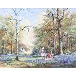 Allen King 1988, oil on canvas signed "Bluebell Time at Winslade North Devon" with signed