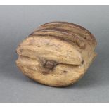 A 19th Century elm double pulley block 11cm x 15cm x 11cm (signs of old but treated worm)