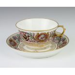 A 19th Century King Louis Philippe Chateau de Fontainebleau Hunt teacup and saucer