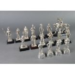 Four Chas C Stadden pewter figures of fireman together with 13 Royal Hampshire style figures of