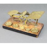 A 19th Century set of Waterlow and Sons of London brass letter scales (a/f) complete with weights