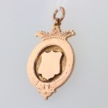 A 9ct yellow gold fob 10.5 grams This fob measures 45mm x 27mm.