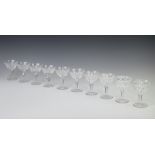 Ten Waterford Crystal Tyrone pattern cocktail glasses 10cm