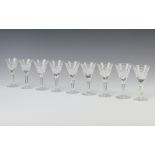 Nine Waterford Crystal Tyrone pattern liqueur glasses 10cm