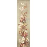 Victorian oil on canvas unsigned, botanical study 105cm x 32cm