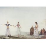 Sir William Russell Flint (1880-1969), coloured print signed in pencil, "Castanets" Spanish ladies