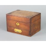 A 19th Century mahogany "apothecaries" cabinet with hinged lid the base fitted a drawer 13cm h x