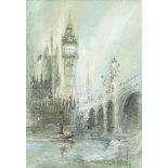 Ben Maile (1922-2017), oil on canvas signed, study of Big Ben 35cm x 24cm