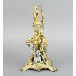 A 19th Century gilt metal epergne base decorated cherubs and grapes 28cm h x 15cm x 15cm