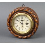 American Clock Co., a wall timepiece with 9cm paper dial, Roman numerals and subsidiary second