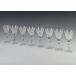 Eight Waterford Crystal Tyrone pattern sherry glasses 14cm All items in this lot are in good