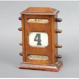 A Victorian perpetual calendar contained in a mahogany case 22cm h x 14cm w x 8cm d All runs well,