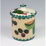 A Wemyss Ware preserve pot and cover decorated with blackberries, impressed mark 10cm There is