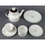 A Royal Doulton Morning Star pattern coffee set comprising coffee pot, 5 coffee cups, tea cups,