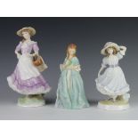 Three Royal Worcester figures - Autumn 784 of 7500 23cm, Sweet Anne 3630 18cm and Grandma's Bonnet