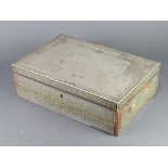 A 19th Century rectangular "Moorish" writing box with hinged lid, the base fitted a drawer 13cm h