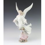 A Lladro figure - Guardian Angel 5352 no.1670 signed, 47cm One finger and 2 petals are chipped