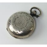 An Edwardian silver chased sovereign holder Birmingham 1904Minor dents