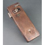 A copper penny in the slot lavatory door lock 13cm h x 10cm w x 4cm d together with a collection