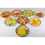 A set of 8 Wedgwood, Clarice Cliff limited edition plates - A Zest for Colour, Green Chintz, Gay