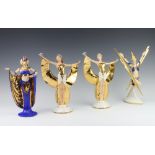 Four Franklin Mint figures - Lightning in gold 28cm, Sunrise in gold 28cm, Power 28cm and Sunlight