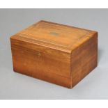 An inlaid mahogany and cedar humidor 17cm x 30cm x 23cm Scratches and contact marks to the top,