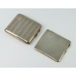 A silver engine turned cigarette case Birmingham 1937 and 1 other, gross weight 186 grams