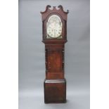 P N J Harlow of Macclesfield, an 18th Century 8 day striking longcase clock, the 36cm arch painted