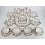 An Edwardian Copeland tea set retailed by Goode & Co comprising 4 tea cups, 4 saucers, 9 small