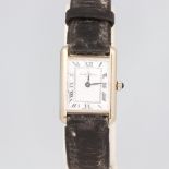 A steel cased Baume & Mercier wristwatch, contained in a white metal case 27mm x 20mm no.746150.