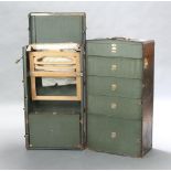 The Oshkosh Trunk Company, a wardrobe cabin trunk the interior fitted 5 drawers, shoe box and 15