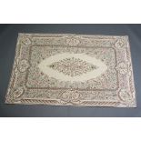 A white and floral patterned Kashmir panel 182cm x 121cm