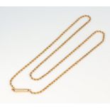 A 9ct yellow gold rope twist necklace 5.5 grams, 44cm