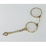 A pair of 19th Century gilt and tortoiseshell pince nez