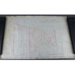 A First World War Naval chart - Gulf of Finland showing mine fields etc, 45cm x 65cm Some water