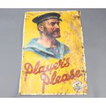 A pressed metal Players Please cigarette advertising sign 73cm h x 50cm w There are several air