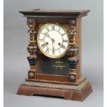 Jerome, an American 8 day striking shelf clock with 13cm paper dial, Roman numerals, contained in