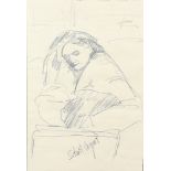 Stuart Urquart, pencil sketch, study of a lady with child 32cm x 24cm