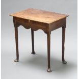 An 18th Century oak side table fitted a drawer raised on club supports 65cm h x 65cm w x 42cm d